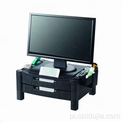 łatwy w montażu regulowany stojak na monitor z szufladą